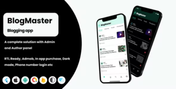 Blog master - Flutter app - iOS - Android - Admin panel - Author panel