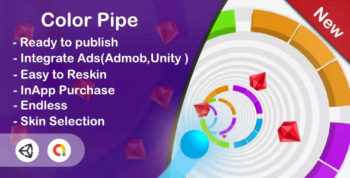Color Pipe - Ultra Casual (Unity Complete+Admob+InApp )