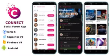 Connect - Ionic 6 Social Forum Capacitor, Firebase V9, Android, iOS