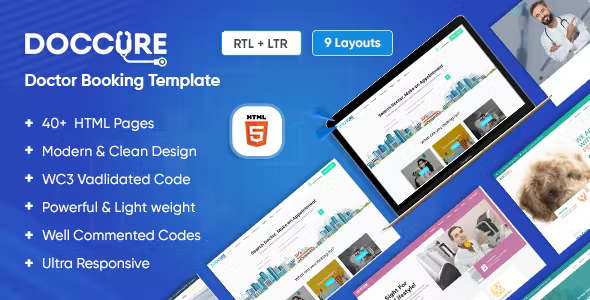 Doccure - Clinics and Doctors Online Appointment Booking HTML Template (Practo Clone)
