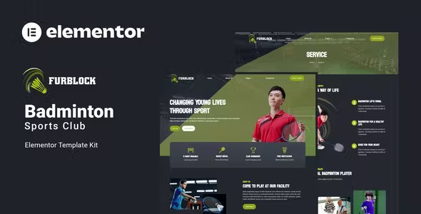 Furblock - Badminton Club Elementor Template Kit
