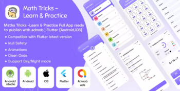 Maths Tricks - Learn & Practice Full App ready to publish with admob ads - Flutter (Android,iOS)