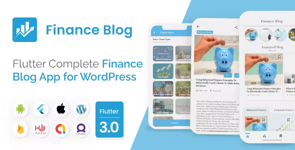 Mighty Finance - Flutter 3.0 blog app for Finance with WordPress backend