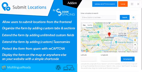 Progress Map, Submit Locations - WordPress Plugin
