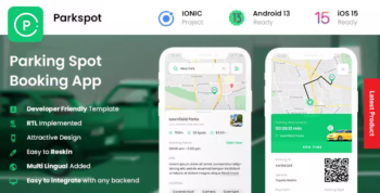 2 App Template - Parking Spot Booking App - Car Parking App - Smart Parking App - Parkspot