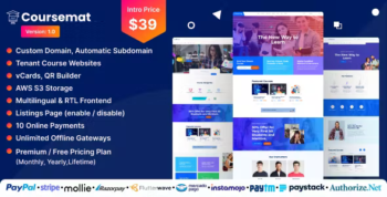 Coursemat - Multi-Tenant Course Selling Website Builder (SAAS)