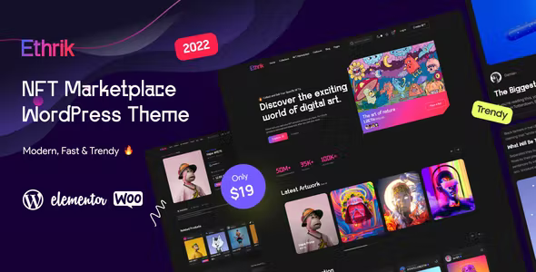 Ethrik - Creative & NFT Affiliate WordPress Theme