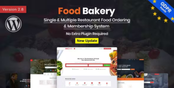 FoodBakery - Delivery Restaurant Directory WordPress Theme