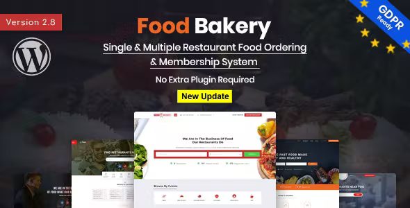 FoodBakery - Delivery Restaurant Directory WordPress Theme