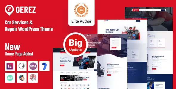 Gerez - Car Services & Repair WordPress Theme + RTL