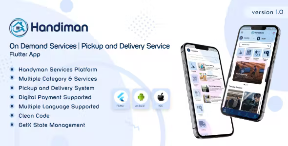 Handiman - On Demand Services - Pickup and Delivery Services App