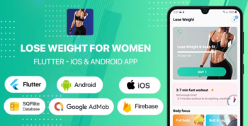 Lose Weight for Women - Flutter Android & iOS Full App + Firestore Database + 47 Languages