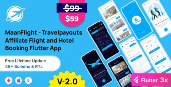 MaanFlight - Complete Flight & Hotel Booking Flutter App with Travel payouts Affiliate Integration