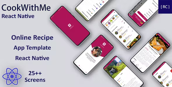 Online Recipes App - Recipe Learning App - Cooking App - React Native - CookWithMe