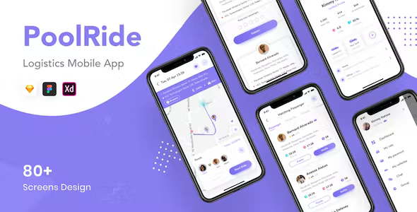 PoolRide - Car Pooling UI Kit