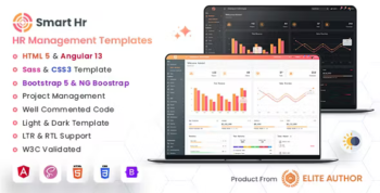 SmartHR - HR, Project Management & CRM Admin Dashboard (HTML, Vue 3, Angular 20, Node)