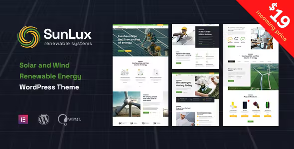 Sunlux - Solar and Renewable Energy WordPress Theme