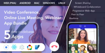 Teammeet - Video Conference, Online Live Meeting, Webinar App Bundle (Web, Android & Desktop)