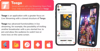 Teego (iOS and Android) - Live Streaming with up to 4 participants, Feed, Paid calls and Payouts