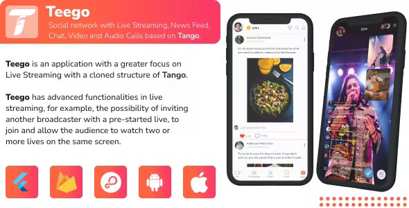 Teego (iOS and Android) - Live Streaming with up to 4 participants, Feed, Paid calls and Payouts