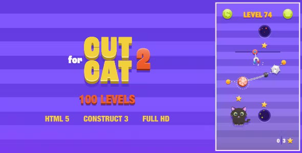Cut For Cat 2 - HTML5 Game (Construct3)