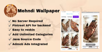 Mehndi Wallpaper - Pintrest API - Admob Ads