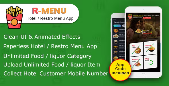 R-MENU ( Hotel / Restro Mobile Menu App)