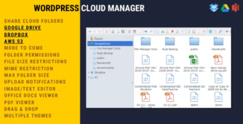 WordPress Cloud Manager - Dropbox - Google Drive - S3 Folder Sharing
