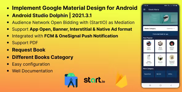 Android Ebook Mania App with Firebase Backend
