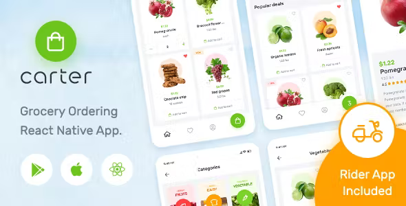 Carter - Grocery React Native App Template