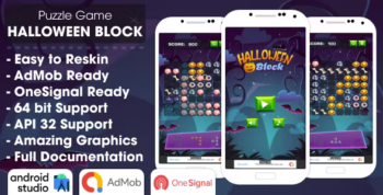 Halloween Block - Puzzle Game Android Studio Project with AdMob Ads + OneSignal + Ready to Publish