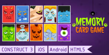 Halloween Memory Card - Matching Game HTML5,Construct 3
