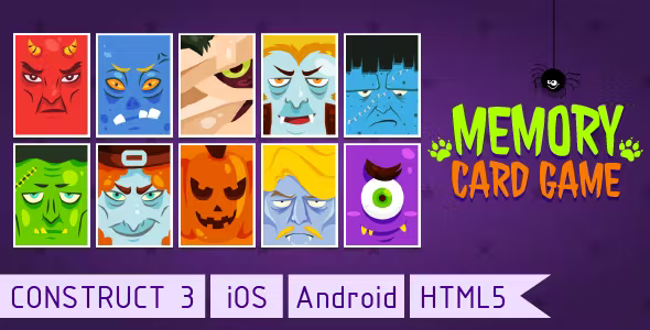 Halloween Memory Card - Matching Game HTML5,Construct 3