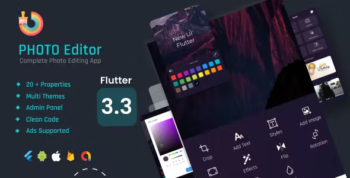 Photo Editor - Text on Photo Flutter App + Flutter Web Admin Panel