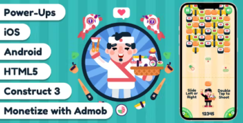 Premium Source - Sushi Shooting Match 3 - HTMLL5,Construct3