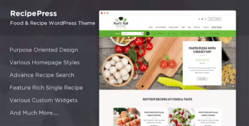 RecipePress - Food & Cooking WordPress Theme