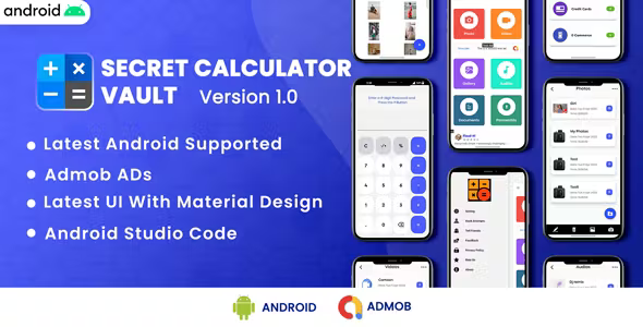 Secret Calculator Vault - Hide Photo & Lock Videos | Android Code | Admob Ads | 5.0