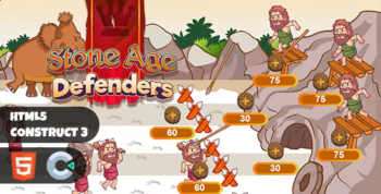 Stone Age Defenders Construct 3 HTML5 Game
