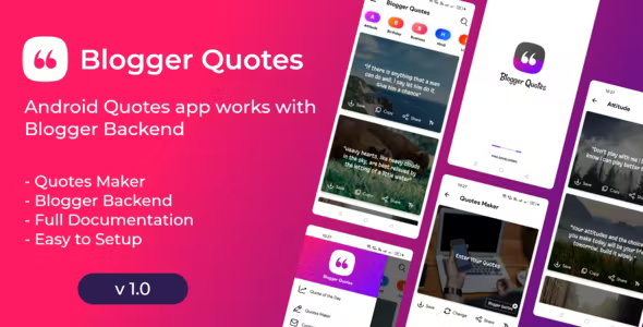 Blogger Quotes App - Android Quotes App with Admob Ads