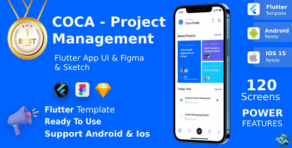COCA-Project Management App ANDROID + IOS + FIGMA + Sketch - UI Kit