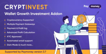 CryptInvest - Wallet Growth Investment Addon PayMoney