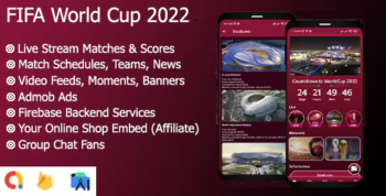 FIFA World Cup 2022 Qatar Live - Streaming, Goals & News with Realtime Firebase - Full App