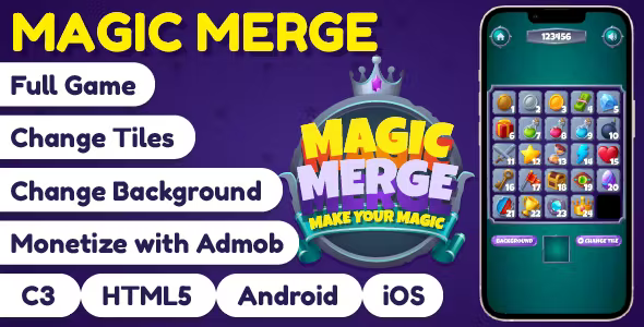 Magic Merge Game 3D - Full Game HTML5,Construct 3
