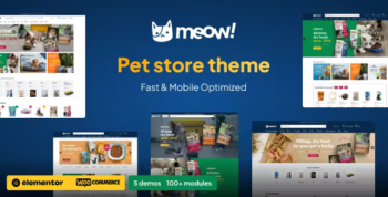 Meow! - Pet Care & Pet Shop Elementor WordPress WooCommerce Theme