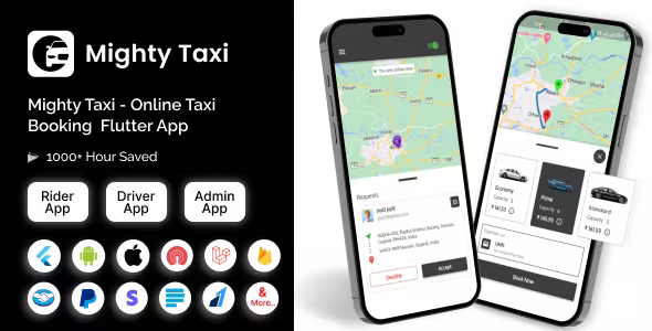 Taxi - Flutter Online Taxi Booking Full Solution with Bidding | User | Driver | Admin Laravel Panel