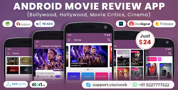 Android Movie Review App (Bollywood, Hollywood, Movie Critics, Cinema)