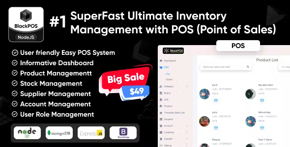 BlackPOS : Ultimate Multipurpose Inventory Management with POS ( Point of Sale ) - Node JS + MongoDB