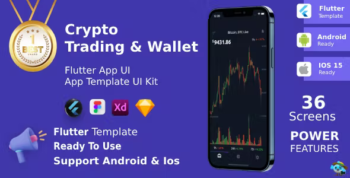 Crypto Trading Android + iOS + Figma + XD + Sketch - Flutter - Template - Wallet
