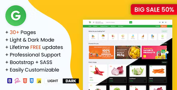 Grofarweb - Online Grocery Supermarket HTML Template
