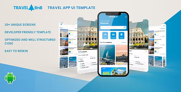 TravelBnB - Flights Hotels Car Rental Booking Android App UI Template